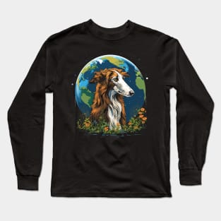 Borzoi Earth Day Long Sleeve T-Shirt